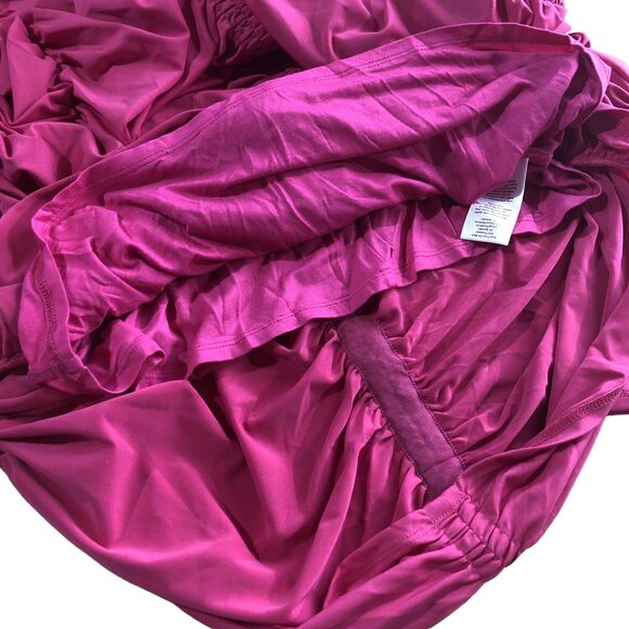 NEW Rachel Parcell Ruched Midi Dress Bodycon Long Sleeve Pink Barbiecore Sz XXL - Picture 4 of 8